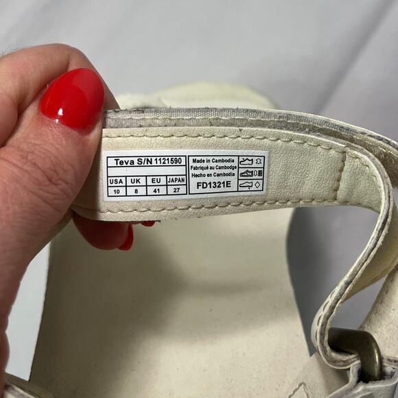 TEVA Platform Universal Up  Leather White Swan Women's Sandals sz. 10 - Picture 9 of 9
